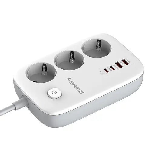 Мережевий фільтр-подовжувач СolorWay 3 розетки/4USB GaN3 Pro PD (2USB-A + 2 TYPE-C) (65W) 2 м (CW-CHE34PDW) - фото 6