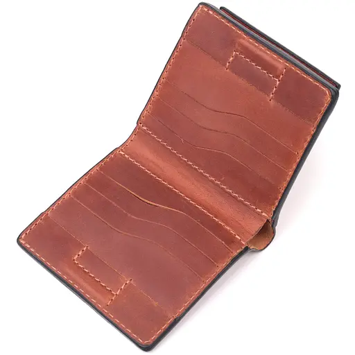 Чоловічий шкіряний гаманець Grande Pelle 9.5х10х1.5 см acs0024006 - фото 4