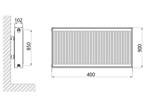 Радиатор стальной Thermo Alliance IMAS 22 тип 900x400 мм нижнее подключение (TAI22900400V) - фото 2