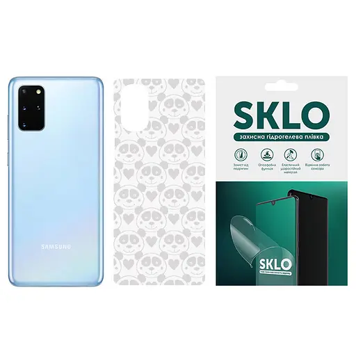 Захисна гідрогелева плівка SKLO Back (тил) Transsp. для Samsung Galaxy S20+ Прозорий / Панди