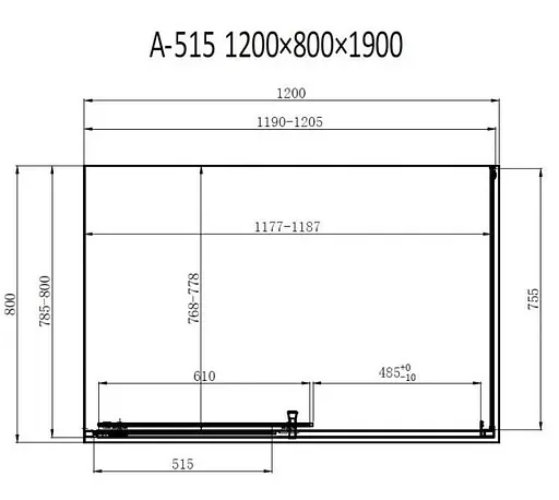 Душевая кабина Dusel A-515 1200x800x1900 прозрачная, Универсальная, прозрачная, хром, 120x80 - фото 3