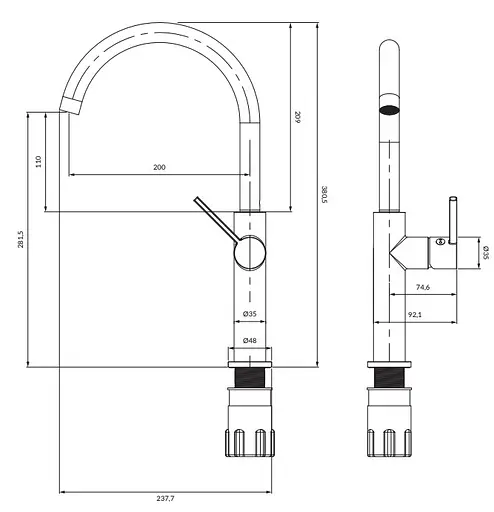 Змішувач для кухні Omnires Tula brushed copper (TL6050CPB) - фото 2