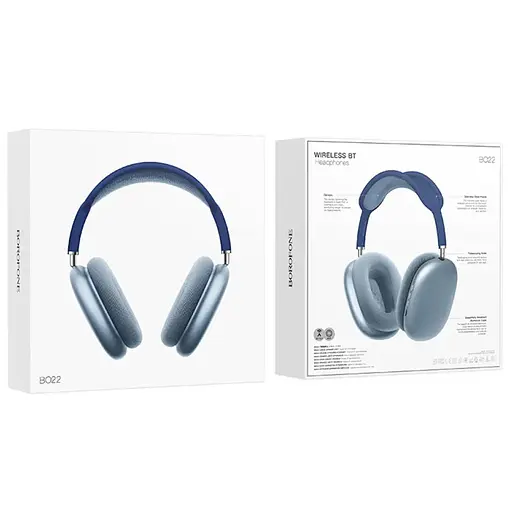 Накладні бездротові навушники Borofone BO22 Elegant Blue - фото 3