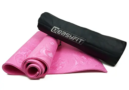 Коврик для йоги и фитнеса EasyFit PER Premium Mat 8 мм + Чехол розовый (EF-1930s-1-P) - фото 1