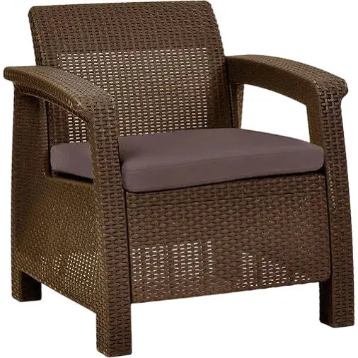 Крісло садове пластикове Allibert Corfu коричневе - фото 1