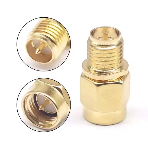 SMA переходник с SMA male на RP-SMA female со штырьком с 2-х сторон (100846)