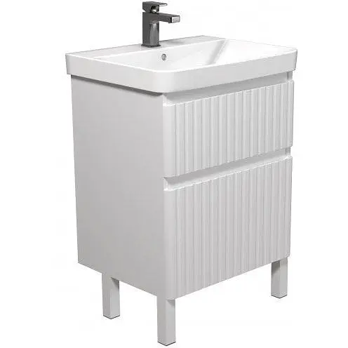 Тумба Мойдодир Fluffy 60-U з умивальником Vivace 60 Білий матовий - фото 1