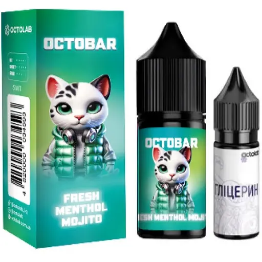 Набір компонентів для самозамісу сольової заправки Octobar NFT 10 мл Fresh Menthol Mojito 50 мг (19066) - фото 1