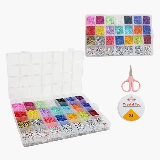 Набір бісеру 610-35 B, ножиці, волосінь, в боксі (6969975403749) - фото 2