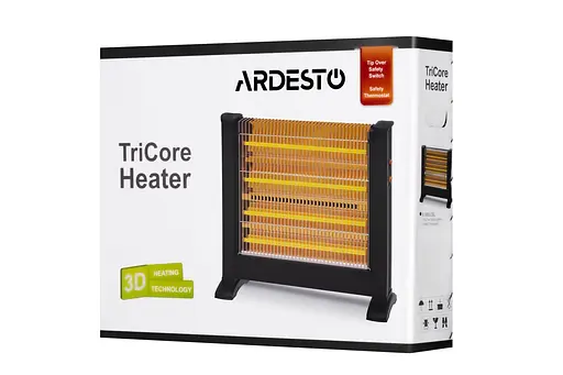 Обогреватель Ardesto инфракрасный кварцевый, 22м2, 2200Вт, мех. управление, напольный, черный - фото 4