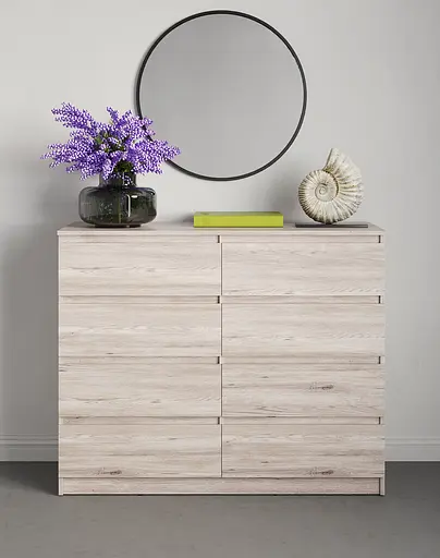 Комод в спальню MebelStar Нео 8Ш 120x43x98 см Аляска серый (MBS-1099) - фото 2