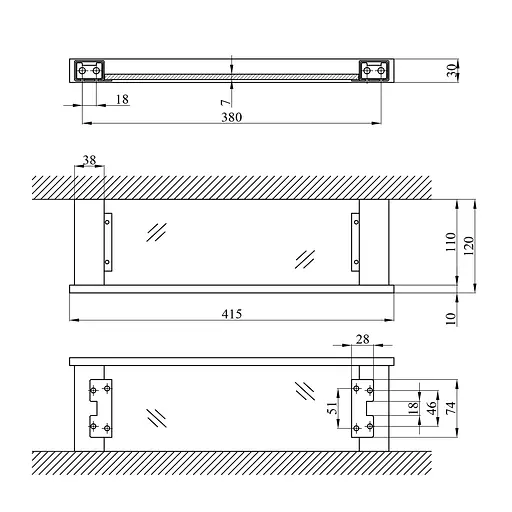 Полиця для ванної кімнати Kroner KRP Edelstahl Kubus - SCH3907 CV025662, Чорний матовий - фото 5