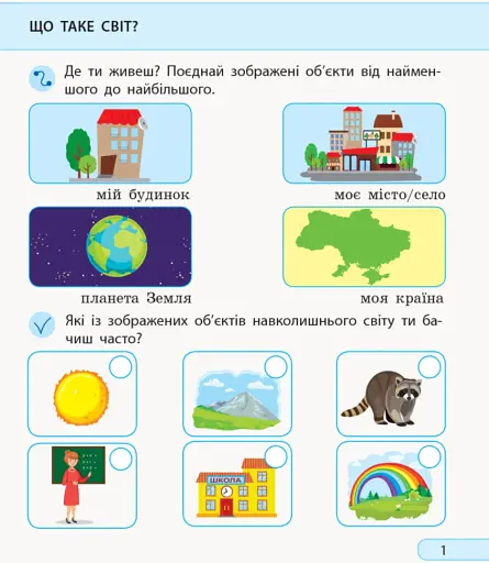 Я досліджую світ. 1 клас. Робочий зошит. Частина 1 - фото 2
