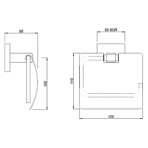 Тримач туалетного паперу Jaquar Kubix Prime AKP-CHR-35751P Хром - фото 2