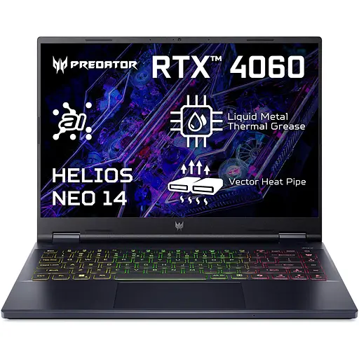 Ігровий ноутбук Acer Predator Helios Neo 14 PHN14-51-71KY Ultra 7 155H 4.80GHz, 16GB LPDDR5X, 1TB, RTX 4060 8GB - фото 3
