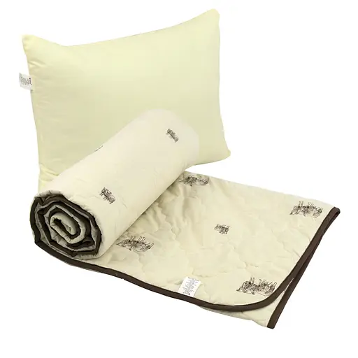 Набор Руно Comfort Sheep шерстяное одеяло 140х205 см + подушка силиконовая 50х70 см К_924.52ШКУ_Sheep