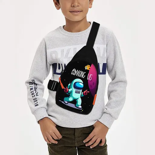 Сумка через плече дитяча Among Us 29х17 см сумка слінг для хлопчика (02033)