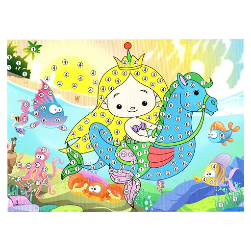 Детская мозаика по номерам "Русалочка" 13-126-8 разноцветные камушки