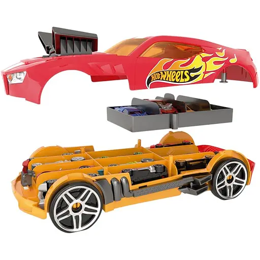 Гоночный автомобиль-гараж Hot Wheels 2 в 1 красный (HWCC15R) - фото 2