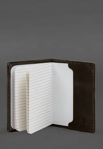 Кожаная обложка для военного билета офицера запаса 8.2 темно-коричневый Crazy Horse - фото 5