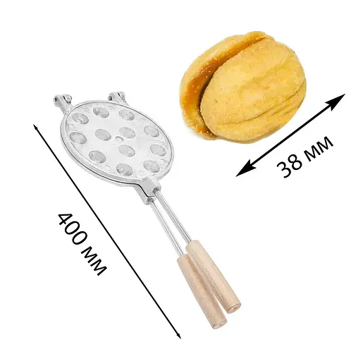 Орешница форма для выпечки орешков на 12 половинок орехов со съемными ручками ХЭАЗ, ХЕАЗ Серый 87441 - фото 5