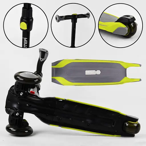 Самокат Best Scooter 80х60х28 см Зелено-сірий 000231418 - фото 4