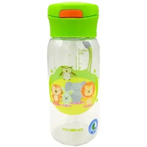 Пляшка для води Casno 400 мл KXN-1195 Зелена (Малята-звірята) з соломинкою (KXN-1195_Animals) - фото 1