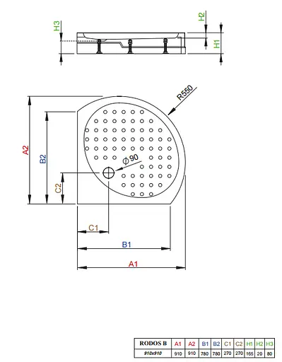 Душовий піддон Radaway Rodos B 90x90 Compact 4D99155-03 - фото 3