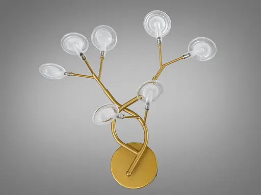 Унікальне бра в спальню Світлячок, 7 ламп, золото сатин - фото 1