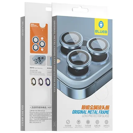 Захисне скло BlueO Metal на камеру для Apple iPhone 16, 6.1/16 Plus 6.7 Синій/Blue - фото 2
