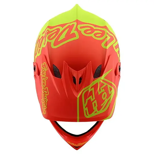 Велошолом Troy Lee Designs D3 Fiberlite Silhoette L Orange/Yellow (1106-198757024) - фото 4