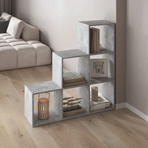 Книжная полка стеллаж Vays M-39 с 6 ячейками этажерка для дома игрушек и декора ЛДСП 108x29x108 см - фото 3