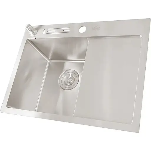 Накладна кухонна мийка Nett NS-6045(R) з правим крилом - фото 6