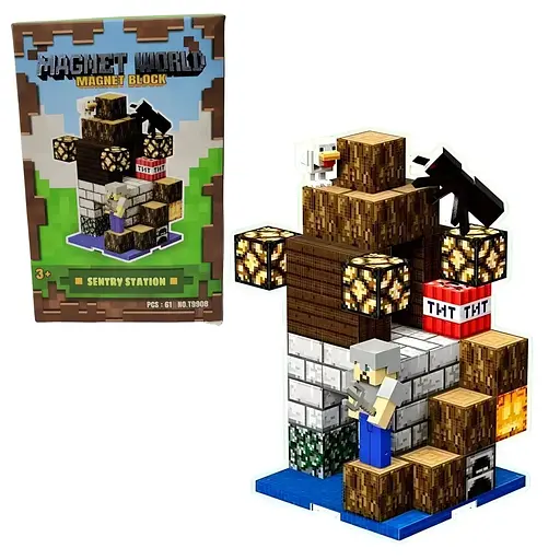 Магнітний конструктор Minecraft Сторожовий пост на 61 деталь (T9908)