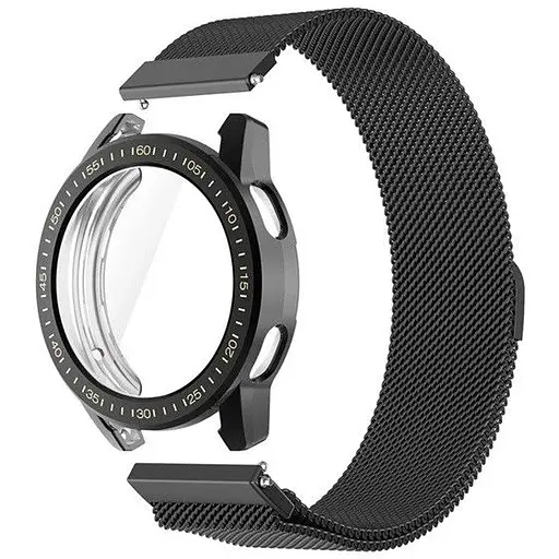 Комплект Tamister для годинника Xiaomi Watch S3 чорний (чохол + металевий ремінець 22 мм)