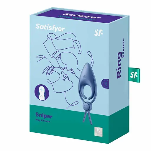 Эрекционное кольцо Satisfyer Sniper 13 см голубой - фото 9