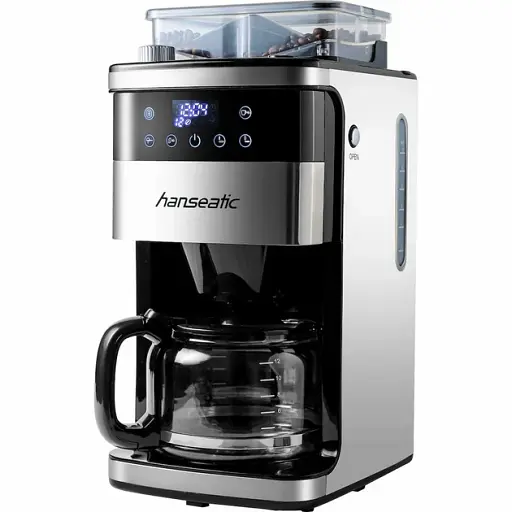 Hanseatic кавоварка з кавомолкою HCMG105015SD, кавник 1,5 л, паперовий фільтр, 1x4, з ЖК-дисплеєм та таймером - фото 5