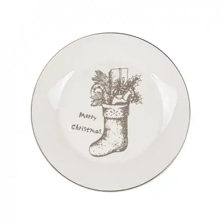 Тарелка Lefard 858-0038 Новогодняя керамика 21 см Белый - фото 1