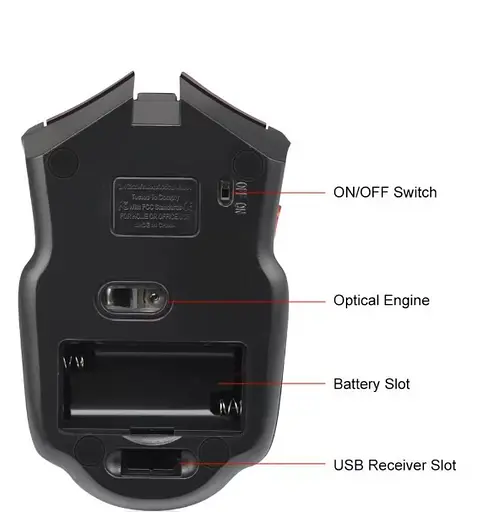 Комп'ютерна бездротова мишка Mouse 1600 DPI Сіра  - фото 2