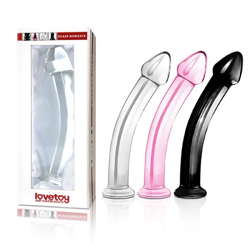 Фалоімітатор LoveToy Glass Romance 18.5 см рожевий - фото 2