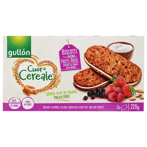 Уценка. Печенье-сэндвич Gullon овсяное с йогуртовым кремом 220 г