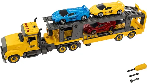 Машинка-конструктор Otamanko Автоконструктор Вантажівка тягач із легковими авто - фото 3