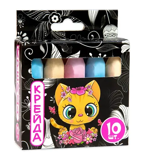 Крейда олівець, 10 штук, різнокольорова, Стратег