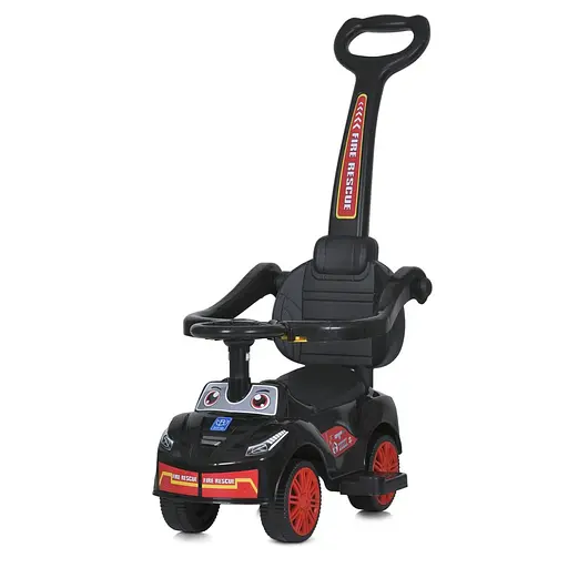 Дитяча каталка-толокар M 5763L-2 чорно-червоний, c батьківською ручкою