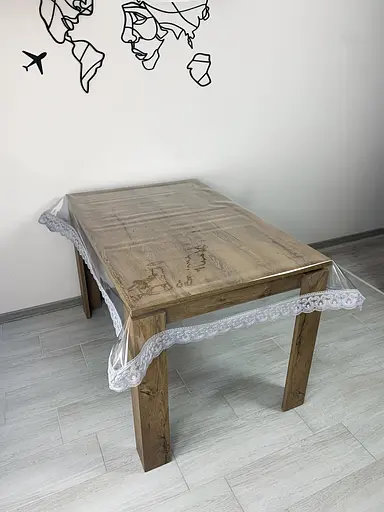 Силіконова скатертина прямокутна з мереживом Арка 7см 160х120 см Сірий - фото 6