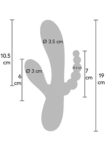 Вібратор Xocoon Triple Love 19 см (синій) - фото 21