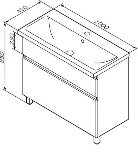 Тумба з умивальником AM.PM X-Joy підлогова 100 см права 1 ящик білий M85-FSR10036-WC10036WG38 Білий - фото 8