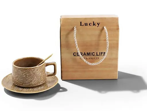 Набор чайный фарфор Interos чашка 200 мл с блюдцем бежевая (25068) - фото 2