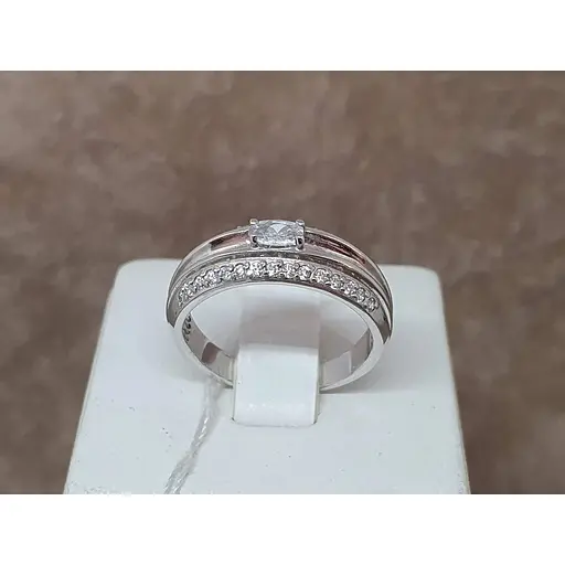 Срібне кільце Харківська ювелірна фабрика з фіанітами. 14571-Р 16 18 - фото 3