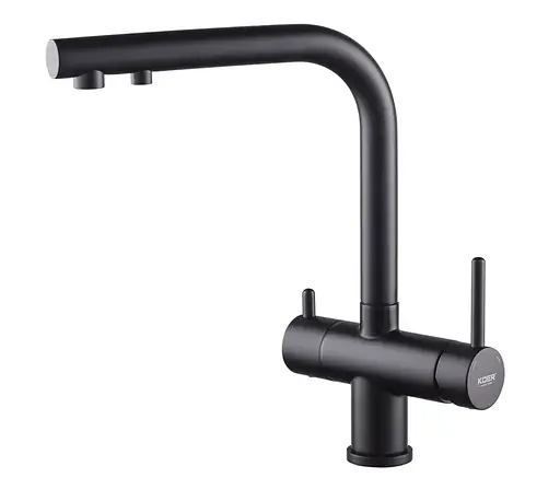 Змішувач для кухні на дві води Koer KB-72001-05 KR3392 Чорний матовий - фото 1